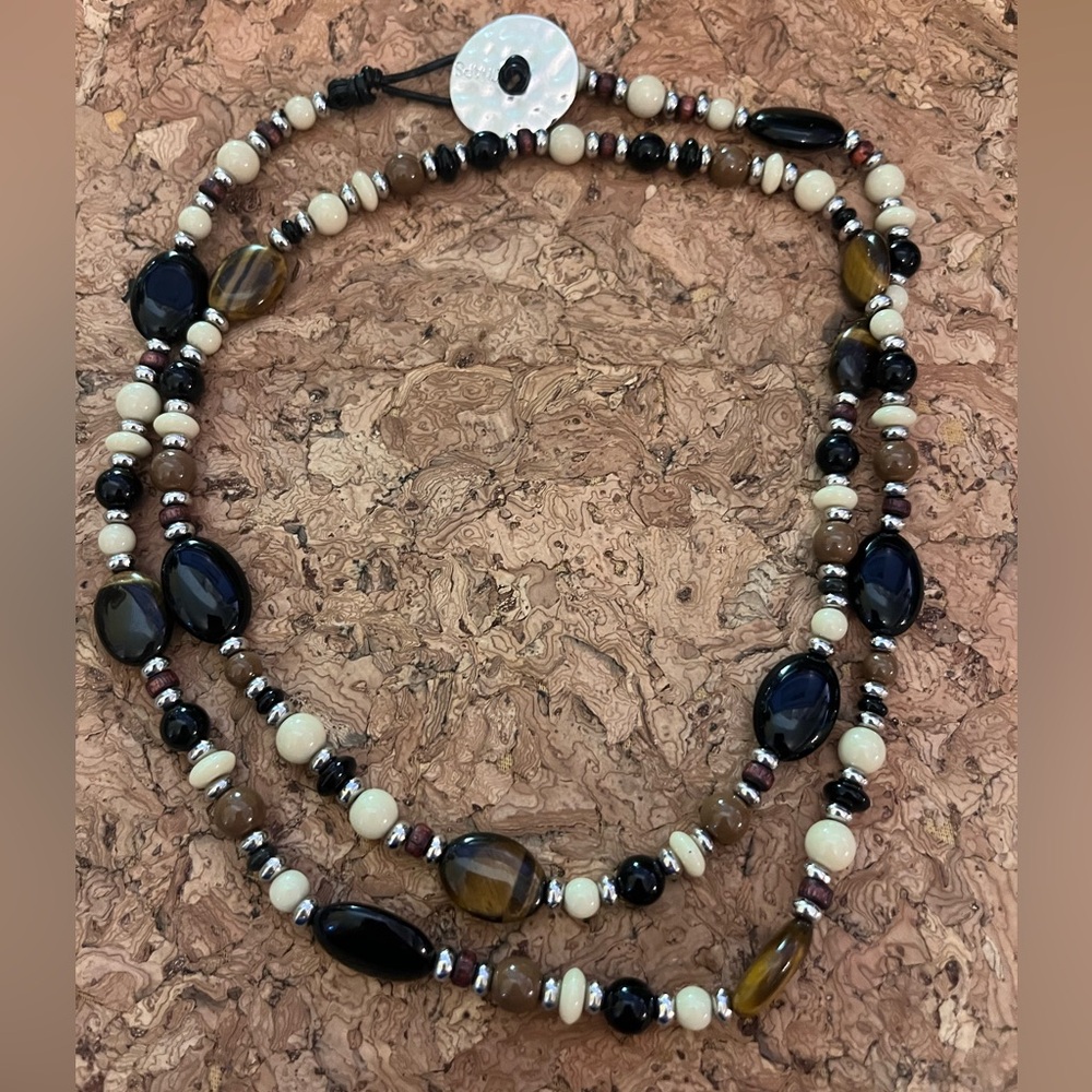 Long Beaded Chaps Necklace